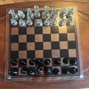Glass and Black Chess Set